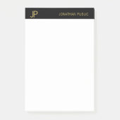 Professioneel Modern Monogram Zwart Wit Goud Post-it® Notes (Voorkant)