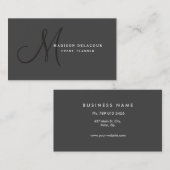 Professioneel, modern monogram zwart-wit visitekaartje (Voorkant / Achterkant)