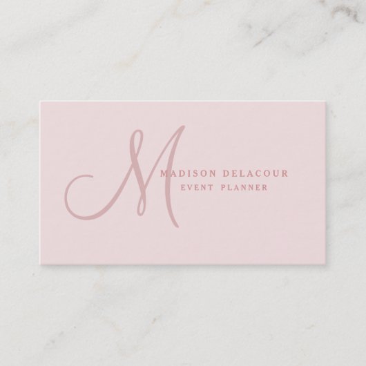 Professioneel, modern monogram zwart-wit visitekaartje (Voorkant)