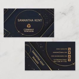 Professioneel Modern Navy & Goud Visitekaartje