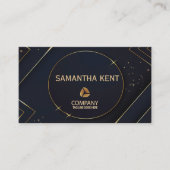 Professioneel Modern Navy & Goud Visitekaartje (Voorkant)