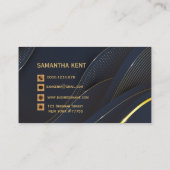 Professioneel Modern Navy & Goud Visitekaartje (Achterkant)