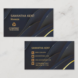 Professioneel Modern Navy & Goud Visitekaartje