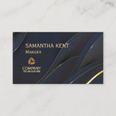 Professioneel Modern Navy & Goud Visitekaartje (Voorkant)