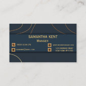 Professioneel Modern Navy & Goud Visitekaartje (Achterkant)