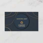 Professioneel Modern Navy & Goud Visitekaartje (Voorkant)
