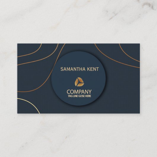 Professioneel Modern Navy & Goud Visitekaartje (Voorkant)