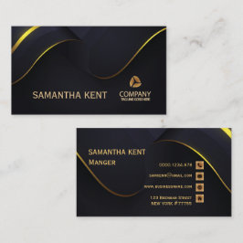 Professioneel Modern Navy & Goud Visitekaartje