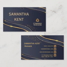 Professioneel Modern Navy & Goud Visitekaartje