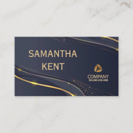 Professioneel Modern Navy & Goud Visitekaartje