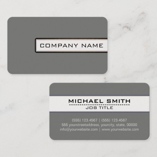 Professioneel, modern nikkel minimalistisch visitekaartje (Voorkant / Achterkant)