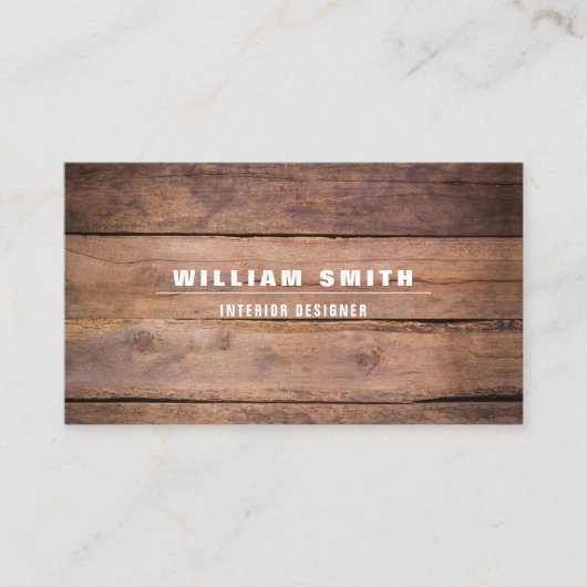 Professioneel modern ontwerp van houten korrels visitekaartje (Voorkant)