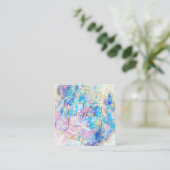 Professioneel modern opal holografisch, Confetti Kortingskaartje (Staand voorkant)