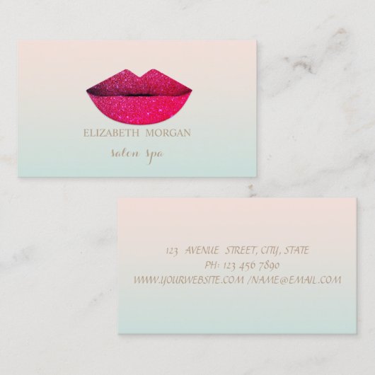 Professioneel, modern oplaadapparaat, lips visitekaartje (Voorkant / Achterkant)