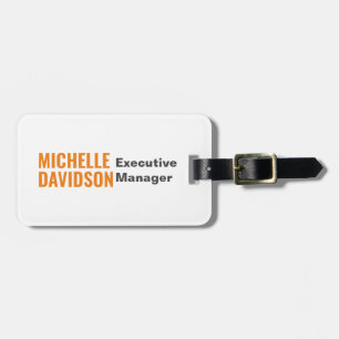 Professioneel modern Oranje, wit, minimalistisch v Bagagelabel
