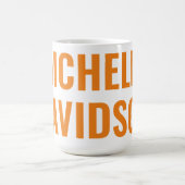 Professioneel modern Oranje, wit, minimalistisch v Koffiemok (Center)