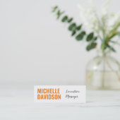 Professioneel modern Oranje, wit, minimalistisch v Mini Visitekaartje (Staand voorkant)