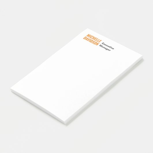 Professioneel modern Oranje, wit, minimalistisch v Post-it® Notes (Schuin)