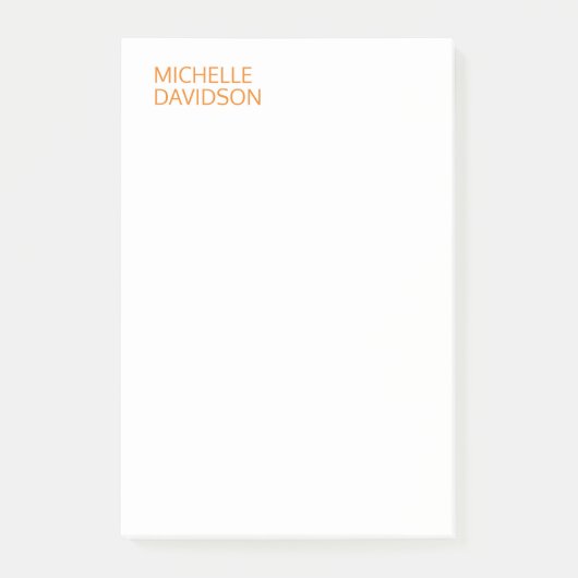 Professioneel modern Oranje, wit, minimalistisch v Post-it® Notes (Voorkant)