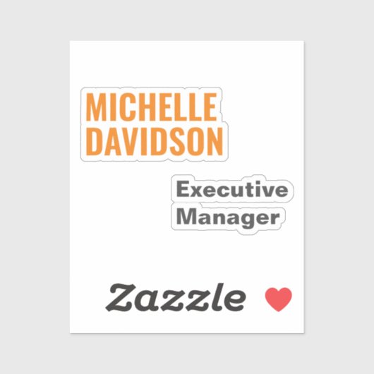 Professioneel modern Oranje, wit, minimalistisch v Sticker (Vel)