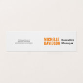 Professioneel modern Oranje, wit, minimalistisch v Visitekaartje (Buitenkant ongevouwen)