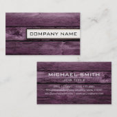 Professioneel, modern Paars hout Visitekaartje (Voorkant / Achterkant)