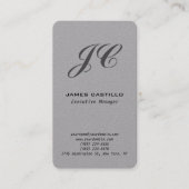 Professioneel modern Premium - grijs monogram Visitekaartje (Voorkant)