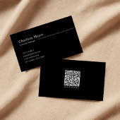 Professioneel Modern QR-code Zwart en Wit Visitekaartje