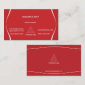 Professioneel Modern rood en wit Visitekaartje (Voorkant / Achterkant)