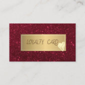 Professioneel, modern, rood glitter, Lijst, gouden Klantenkaartje (Voorkant)