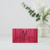 Professioneel modern rood hout monogram #2 visitekaartje (Staand voorkant)