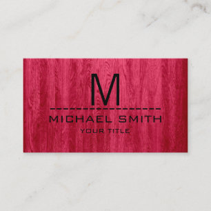 Professioneel modern rood hout monogram #2 visitekaartje