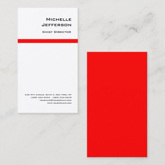 Professioneel, modern rood wit visitekaartje (Voorkant / Achterkant)