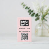Professioneel Modern Roze QR Code Logo Visitekaartje (Staand voorkant)