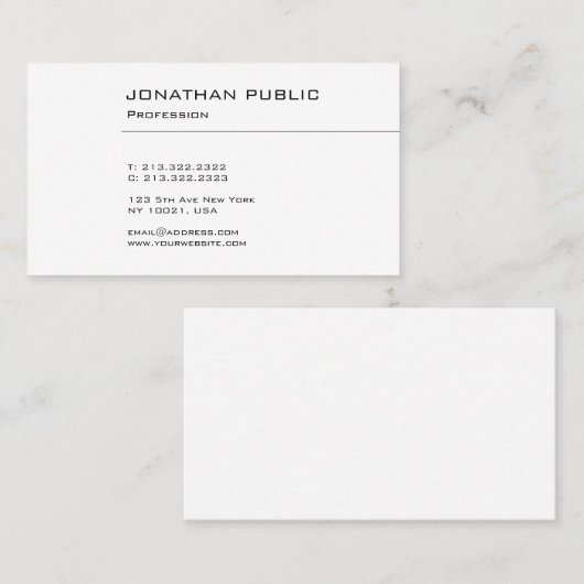 Professioneel modern, schoon, elegant design visitekaartje (Voorkant / Achterkant)