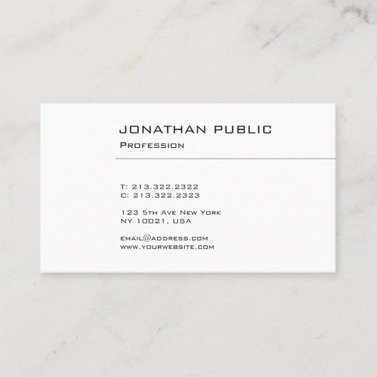 Professioneel modern, schoon, elegant design visitekaartje (Voorkant)