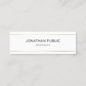 Professioneel, modern, schoon goud gestript mini visitekaartje (Voorkant)