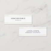 Professioneel, modern, schoon goud gestript mini visitekaartje (Voorkant / Achterkant)