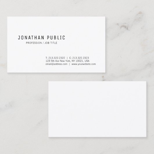 Professioneel modern, schoon ontwerp elegant rendy visitekaartje (Voorkant / Achterkant)