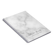 Professioneel Modern Schrift Wit Marmer Notitieboek (Rechterzijde)