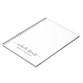 Professioneel Modern Schrift Zwart en Wit Notitieboek (Linkerzijde)