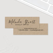 Professioneel modern Script Kraft Paper Mini Visitekaartje