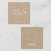 Professioneel modern Script Kraft Paper Vierkante Visitekaartje (Voorkant / Achterkant)