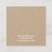 Professioneel modern Script Kraft Paper Vierkante Visitekaartje (Achterkant)