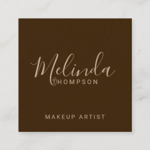 Professioneel modern Script Kraft Paper Vierkante Visitekaartje