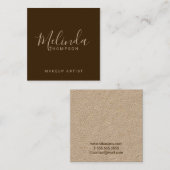 Professioneel modern Script Kraft Paper Vierkante Visitekaartje (Voorkant / Achterkant)