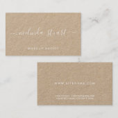 Professioneel modern Script Kraft Paper Visitekaartje (Voorkant / Achterkant)