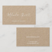 Professioneel modern Script Kraft Paper Visitekaartje (Voorkant / Achterkant)