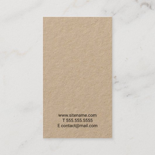 Professioneel modern Script Kraft Paper Visitekaartje (Achterkant)