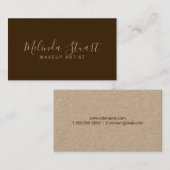 Professioneel modern Script Kraft Paper Visitekaartje (Voorkant / Achterkant)